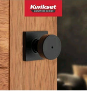 Kwikset Pismo Matte Black Bed/Bath Square Door Knob