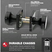 Kwikset Pismo Matte Black Bed/Bath Square Door Knob