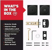 Kwikset Pismo Matte Black Bed/Bath Square Door Knob