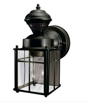 Hampton Bay Bayside 9.5 in. Black Motion Sensor Outdoor Wall Lantern