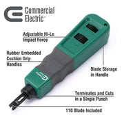 Commercial Electric Impact Punch Down Tool with 110 Blade #898 110