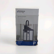 Progress Lighting Wall Lantern Park Court Textured Black Seeded Glass 26”