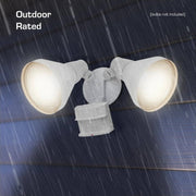 PAR 180° White Motion Sensing Security Light Wired Outdoor 2-Head