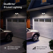 PAR 180° White Motion Sensing Security Light Wired Outdoor 2-Head