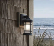 Harbor Breeze Perrin 1 -Light 12.75-in H Matte Black Hardwired Dark Sky Outdoor