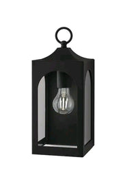 Tremont 10.3 in. 1-Light Black Outdoor Wall Light Fixture with Clear Glass