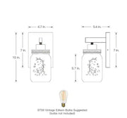 TRUE FINEEliton 1-Light Black/Wood Tone Rustic Farmhouse Wall Sconce with Clear