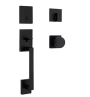 Kwikset San Clemente Handleset Square Pismo Knob Matte Black SmartKey