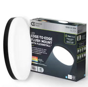 Commercial Electric LED Edge to Edge Lens Recessed Light Black 12" 92056