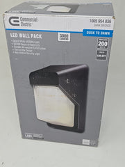 NEW Commercial Electric 200W Integrated LED Bronze Outdoor Wall Pack 1005954836