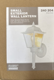 Hampton Bay 13.5 in. 1-Light White Outdoor Wall Light Fixture with Clear Glass