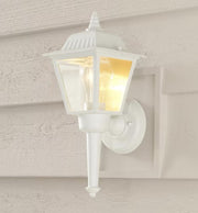 Hampton Bay 13.5 in. 1-Light White Outdoor Wall Light Fixture with Clear Glass