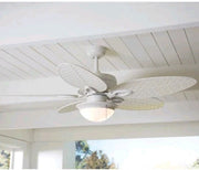 HARBOR BREEZE Tilghman 11-in 2 - Light White Wicker LED Ceiling Fan Light Kit