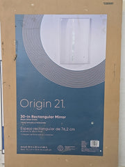 Origin 21 30in Rectangular Mirror Warm Silver Finish Bathroom Wall Mirror