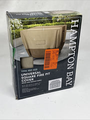 Hampton Bay Universal Square Fire Pit Cover Beige/Brown 31.2 in x 31.2 in x22 in