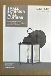Hampton Bay 8.2” Black Outdoor Coach Wall Lantern Wet Locations Clear Glass