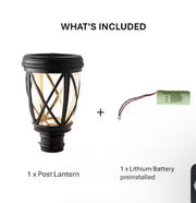 Hampton Bay Ravencrest 120 lumens Black Outdoor Solar Post Lantern