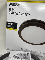Feit Electric 13 in Bronze Outdoor Flush Mount 2000 Lumens LED Bright White