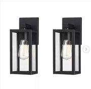 Hukoro Martin 1-Light Matte Black Outdoor Wall Lantern Sconces (2-Pack)