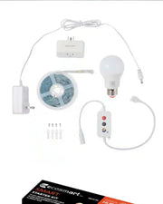 EcoSmart Hubspace Smart Starter Kit 6.5' Strip Light A19 Bulb Smart Plug