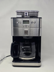 Kenmore Elite 12-Cup Programmable Burr Grinder Coffee Maker - Silver Elegance
