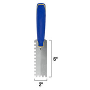 1/4 in. x 1/4 in. x 1/4 in. Comfort Grip Square-Notch Margin Flooring Trowel with Bucket Hook