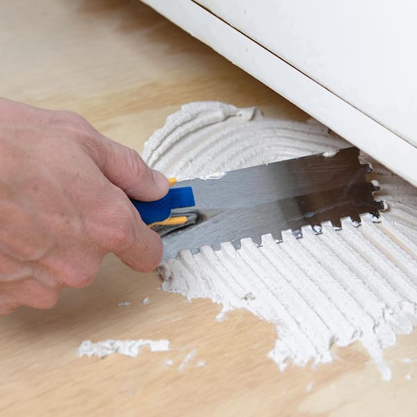 1/4 in. x 1/4 in. x 1/4 in. Comfort Grip Square-Notch Margin Flooring Trowel with Bucket Hook