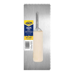 1/4 in. x 3/16 in. Traditional Carbon Steel V-Notch Flooring Trowel with Wood Handle