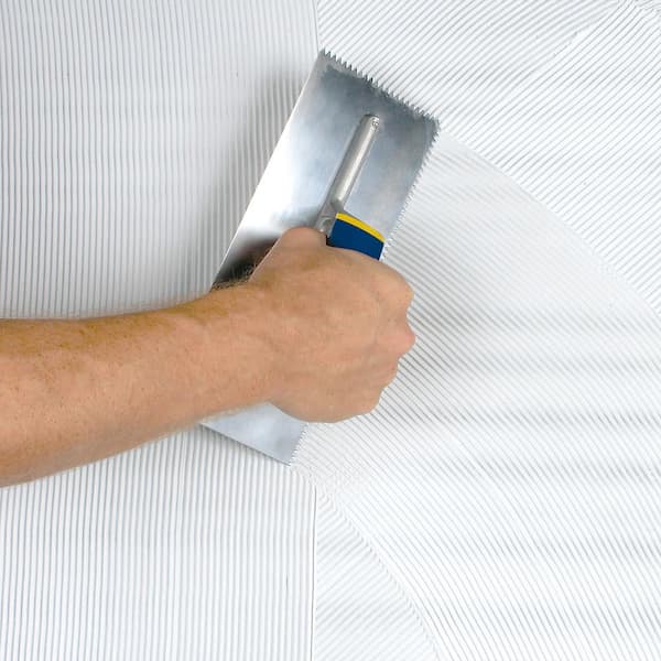 11 in. x 4-1/2 in. Stainless Steel Blade for Dry Wall, Mosaic, Engineered Wood and Cove Base V-Notched Flooring Trowel