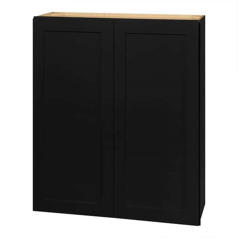 Avondale 36 in. W x 12 in. D x 42 in. H Ready to Assemble Plywood Shaker Wall Kitchen Cabinet in Raven Black