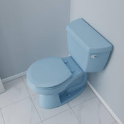 Deluxe Molded Wood Round Closed Front Toilet Seat with Cover and Adjustable Hinge in Regency Blue