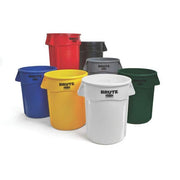 Brute 44 Gal. Grey Round Vented Trash Can  2 Pack