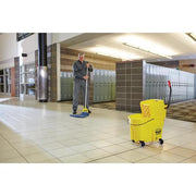 6 in. 24# Cotton Wet String Mop WITH Wave Brake 35 qt. Mop Bucket and Wringer Combo