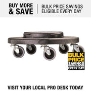 BRUTE Dolly Black Fits 20- 32- 44- 55 Gal. BRUTE containers For Restaurants/Offices/Warehouses/Commercial Environments