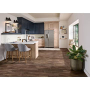 Rustic Brown Oak 3 Mil x 6 in. W x 36 in. L Peel and Stick Water Resistant Vinyl Tile Flooring (36 sq. ft.)