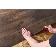 Rustic Brown Oak 3 Mil x 6 in. W x 36 in. L Peel and Stick Water Resistant Vinyl Tile Flooring (36 sq. ft.)