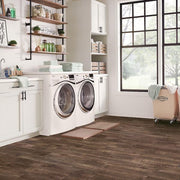 Rustic Brown Oak 3 Mil x 6 in. W x 36 in. L Peel and Stick Water Resistant Vinyl Tile Flooring (36 sq. ft.)