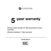 Glamour 34 in. x 76.40 in. Corner Drain Corner Shower Kit in Satin Nickel and White