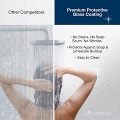Glamour 34 in. x 76.40 in. Corner Drain Corner Shower Kit in Satin Nickel and White