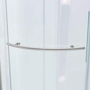 Glamour 34 in. x 76.40 in. Corner Drain Corner Shower Kit in Satin Nickel and White