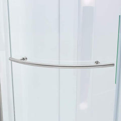 Glamour 34 in. x 76.40 in. Corner Drain Corner Shower Kit in Satin Nickel and White