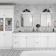 Shaker 24 in. W x 24 in. D x 34.5 in. H Assembled Base Kitchen Cabinet in Satin White with Ball-Bearing Drawer Glides