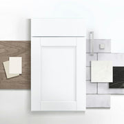 Shaker 18 in. W x 24 in. D x 34.5 in. H Assembled Drawer Base Kitchen Cabinet in Satin White with Ball-Bearing Glides