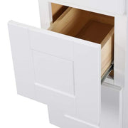 Shaker 18 in. W x 24 in. D x 34.5 in. H Assembled Drawer Base Kitchen Cabinet in Satin White with Ball-Bearing Glides