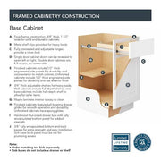 Shaker 18 in. W x 24 in. D x 34.5 in. H Assembled Drawer Base Kitchen Cabinet in Satin White with Ball-Bearing Glides