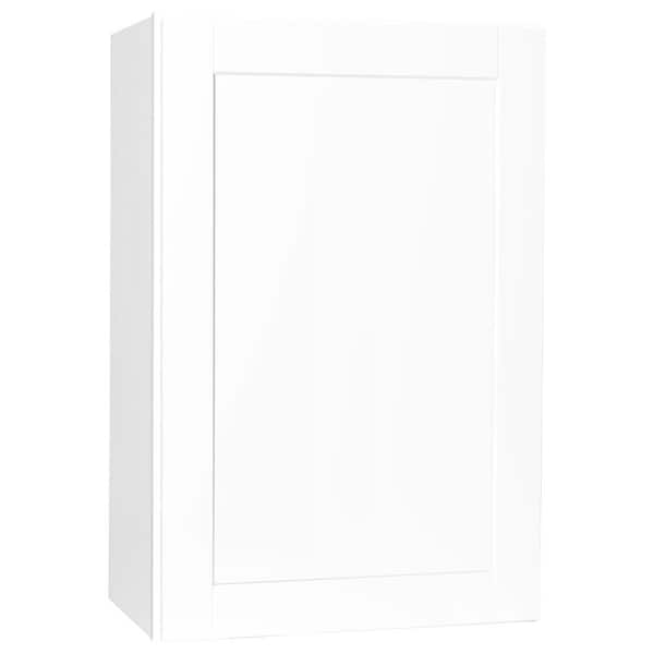 Hampton Bay 24 in. W x 12 in. D x 36 in. H Assembled Wall Kitchen Cabinet in Satin White - Thumbnail 2