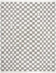 Kieu Taupe Checkered Plush Rug