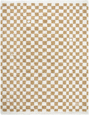 Kieu Mustard & Ivory Checkered Area Rug