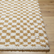 Kieu Mustard & Ivory Checkered Area Rug