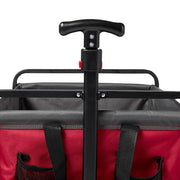 150 lbs. Capacity 12 cu. ft. Portable Folding Steel Wagon Fabric Outdoor Garden Cart in Red